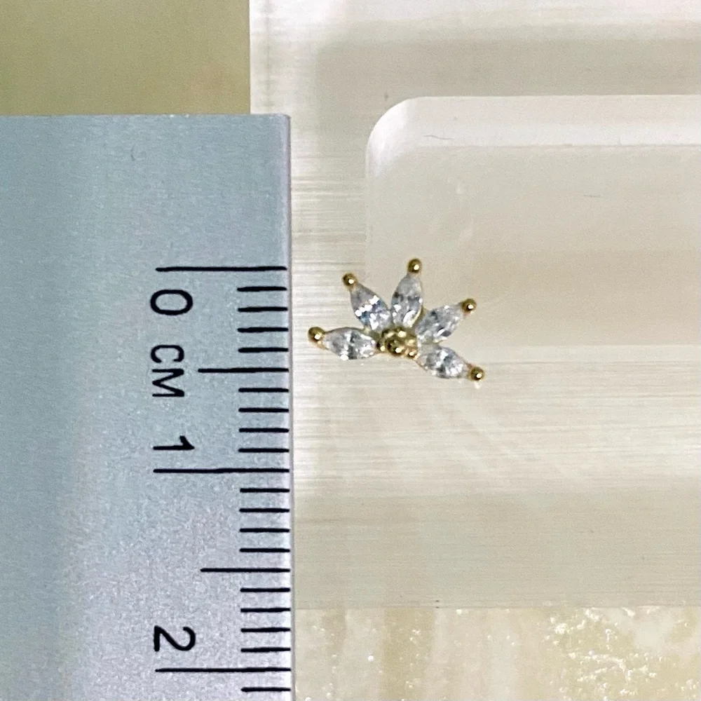 Elegant Gold S925 Flower cartridge Stud Earring - Picture 4 of 5